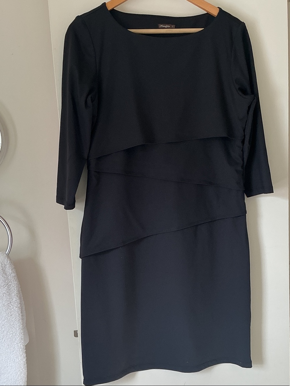 J. MC LAUGHLIN Black Layered Shift Dress -